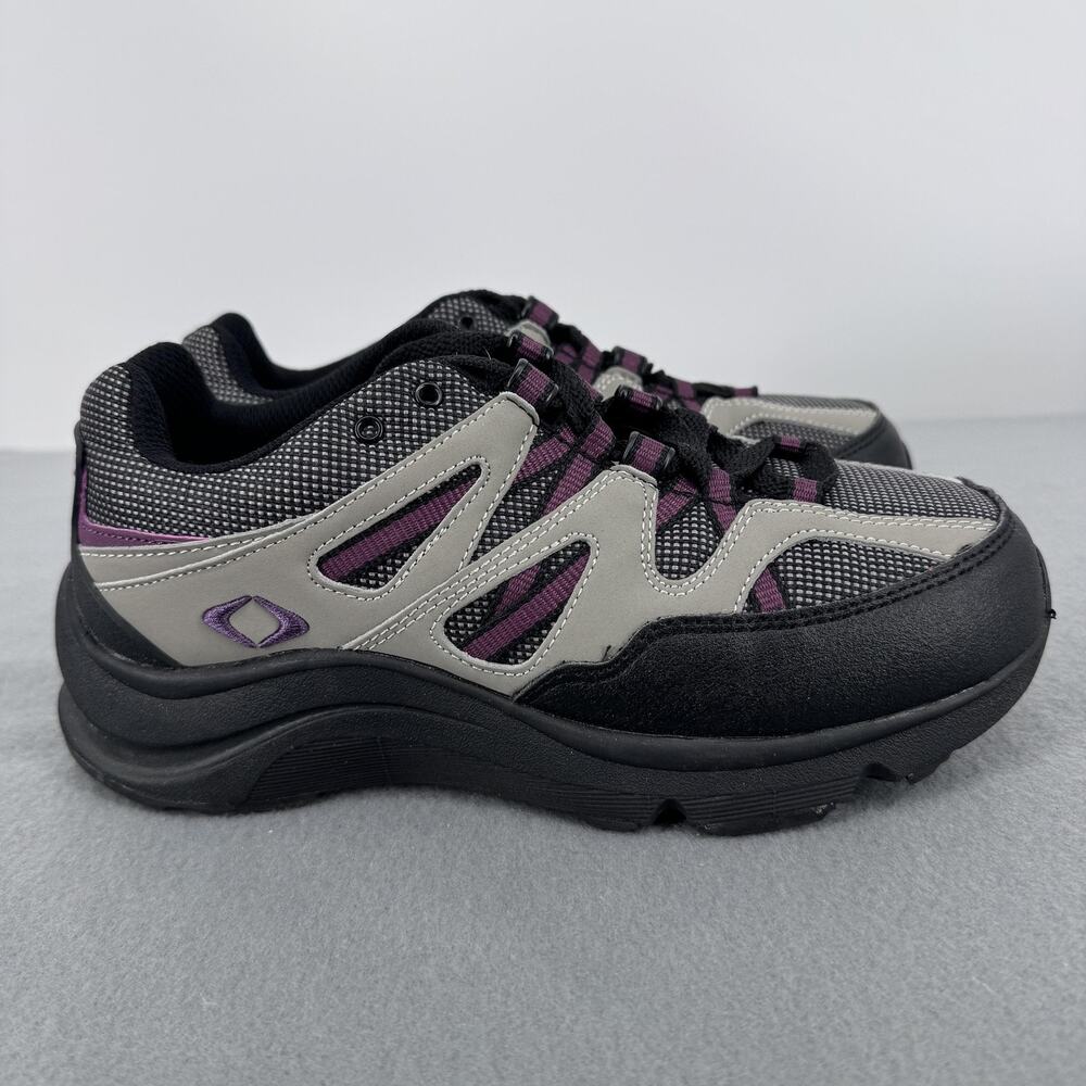 Apex Womens V753 Trail Walking Shoes Gray Purple US 6 X Wide Orthopedic